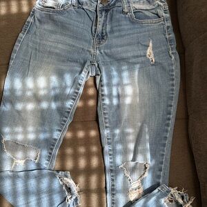 Cello Blue Skinny Distressed Jeans